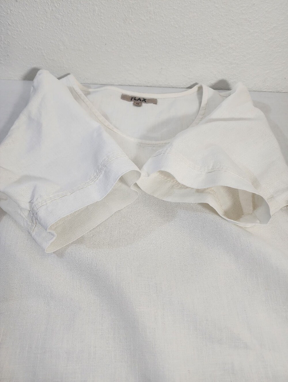 FLAX Women Linen Boxy Oversized Top Off White Size M - Picture 7 of 7